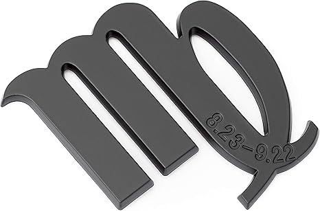 Virgo 3D Car Emblem (2.5" x 3") – Black Custom Car Stickers for August 23rd-September 22nd Birthdays – Durable, Weather-Resistant ABS Decals for Cars & Flat Surfaces - Virgo Car Floor Mat for men