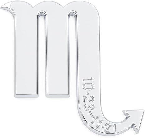 Scorpio Zodiac Sign Sticker Emblem – 3D Chrome Badge Decal for October 23-November 21 Birthdays – (3" x 3") - Durable, Weather-Resistant for Cars & Flat Surfaces - Scorpio Sticker for men