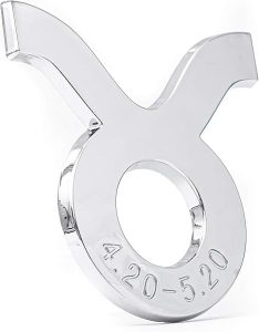 Taurus Zodiac Sign Sticker Emblem – Astrology & Horoscope Chrome 3D Badge Decal for April 20th-May 20th Birthdays – (2.5" x 3") - Durable, Weather-Resistant for Cars & Flat Surfaces - Taurus for men