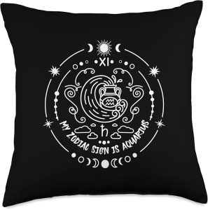 Star Sign Astrological Symbol Zodiac Aquarius Throw Pillow - Aquarius Pillow for men