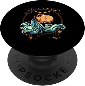 Aquarius Zodiac Sign PopSockets Adhesive PopGrip - Aquarius Phone Case for men