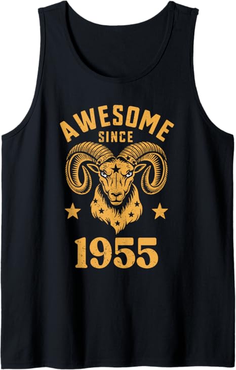 Aries Zodiac Star Sign Awesome Since 1955 Birthday Aries Tank Top - Aries T-Shirt for men