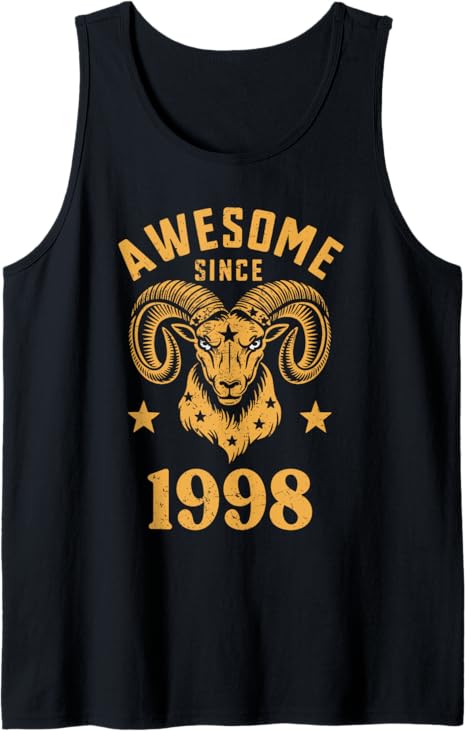 Aries Zodiac Star Sign Awesome Since 1998 Birthday Aries Tank Top - Aries T-Shirt for men