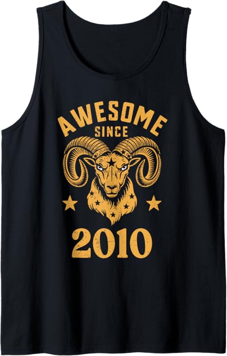 Aries Zodiac Star Sign Awesome Since 2010 Birthday Aries Tank Top - Aries T-Shirt for men