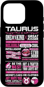 Taurus Facts Funny Zodiac Sign Graphic Case for iPhone 16 Pro - Taurus Phone Case for men