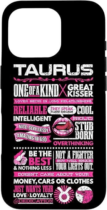 Taurus Facts Funny Zodiac Sign Graphic Case for iPhone 16 Pro - Taurus Phone Case for men