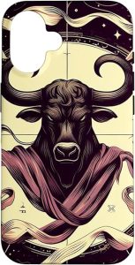 iPhone 16 Taurus, The Bull - Zodiac Astronomy Design Case - Taurus Phone Case for men
