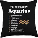 Aquarius Zodiac Sign Birthday Month Cute Animal Print Throw Pillow - Aquarius Pillow for men