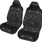 Zodiac Constellation Space Universal Front Car Seat Covers - Protector Fits Car, SUV, Sedan, Truck - Removable, Breathable Interior - Aquarius Car Seat Cover for men