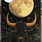 Taurus Zodiac Sign Art Deco Celestial Astrology Moon Bull Case for iPhone 16 - Taurus Phone Case for men