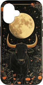 Taurus Zodiac Sign Art Deco Celestial Astrology Moon Bull Case for iPhone 16 - Taurus Phone Case for men