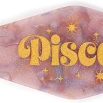 Astrological Leo Zodiac Sign Acrylic Keychain with Gold Stars - Pisces Car Accessories for men