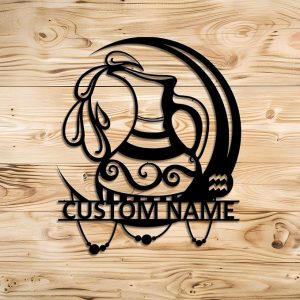 Personalized Name Signs Of The Zodiac Metal Wall Decor,Personalized Pisces Zodiac Name Sign Decoration For Room,Horoscope Home Decor,Star signs,Valentine's Day Present (AQUARIUS) - Pisces Canvas for men