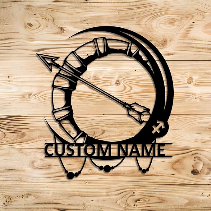 Personalized Name Signs Of The Zodiac Metal Wall Decor,Personalized Pisces Zodiac Name Sign Decoration For Room,Horoscope Home Decor,Star signs,Valentine's Day Present (SAGITTARIUS) - Sagittarius Home Decor for men