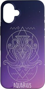 Aquarius Horoscope Zodiac Sign Astrology Birthday Star Gift Case for iPhone 16 Plus - Aquarius Phone Case for men