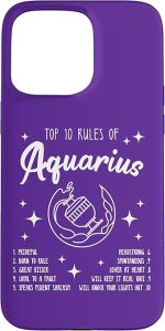 iPhone 15 Pro Max Cute Aquarius Zodiac Sign Birthday Month Case - Aquarius Phone Case for men