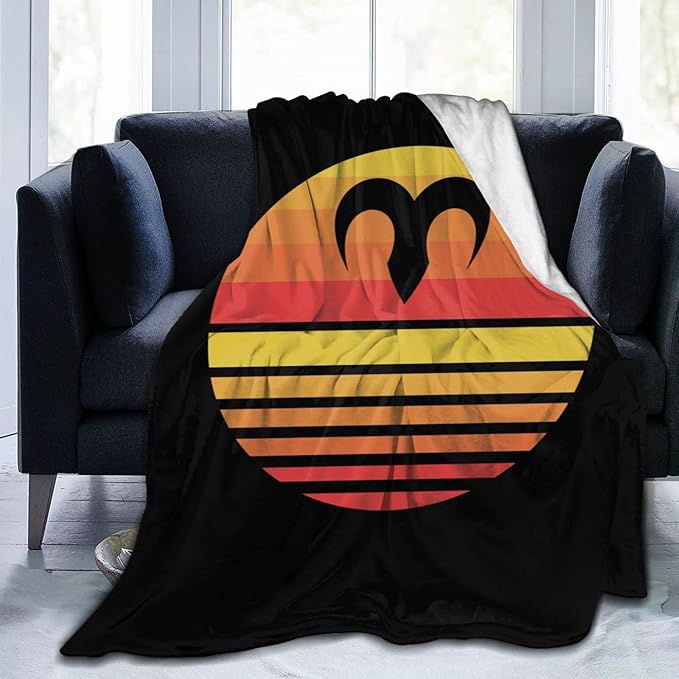 Zodiac Sign Aries Symbol Throw Blanket 60"x50" Soft Cozy Flannel Blanket for Couch Bed - Aries Blanket for men