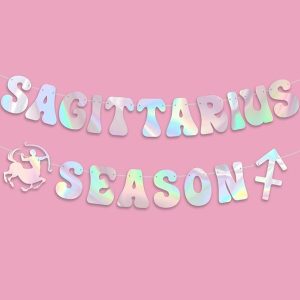 Sagittarius Season Banner, Sagittarius Season Birthday Party Iridescent Sagittarius Banner - Zodiac Sagittarius Birthday Banner, Nov/Dec Birthday Banner Decorations - Sagittarius Home Decor for men