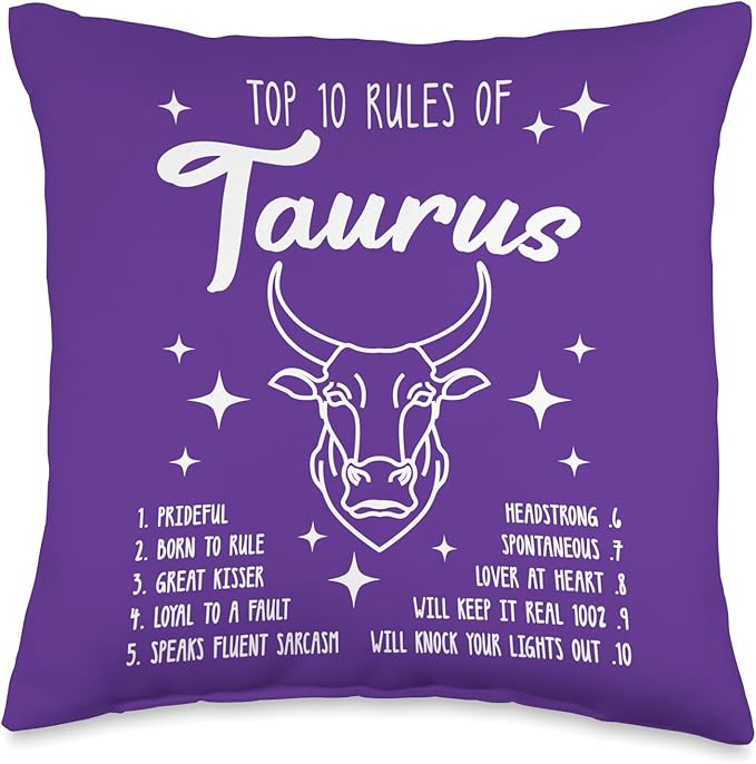 Cute Taurus Zodiac Sign Birthday Month Throw Pillow - Taurus Pillow for men