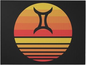 QIKLMMA Unframe Zodiac Sign Gemini Symbol Wall Art 12x16 Inch Canvas Prints Wall Decor For Home Living Room Bedroom Bathroom - Gemini Canvas for men