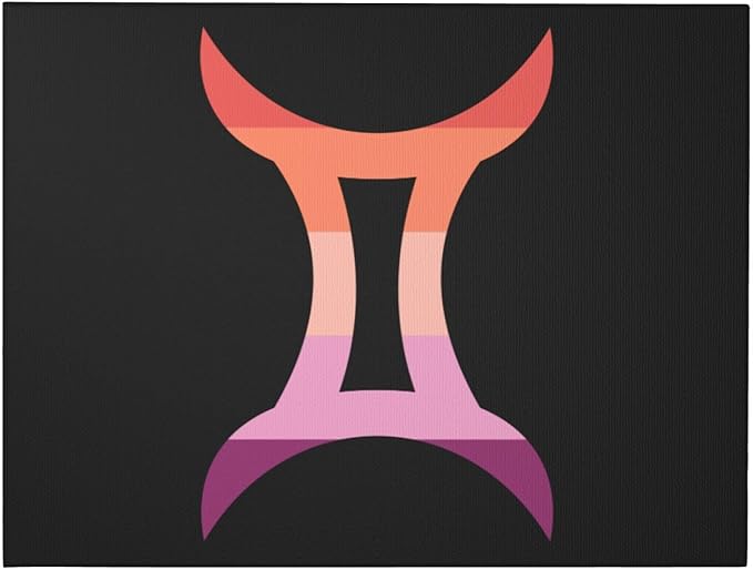 QIKLMMA Unframe Zodiac Sign Gemini Symbol Wall Art 12x16 Inch Canvas Prints Wall Decor For Home Living Room Bedroom Bathroom - Gemini Canvas for men