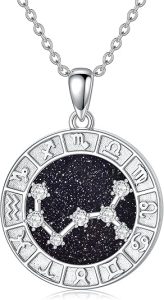 12 Zodiac Sign Necklace 925 Sterling Silver Constellations Pendant Necklace Jewelry Gifts for Women Men Friend Christmas Birthday,18+2 inch - Scorpio Products for men