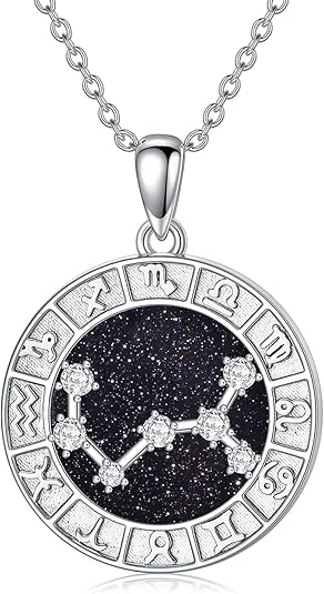 12 Zodiac Sign Necklace 925 Sterling Silver Constellations Pendant Necklace Jewelry Gifts for Women Men Friend Christmas Birthday,18+2 inch - Scorpio Products for men