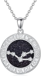 12 Zodiac Sign Necklace 925 Sterling Silver Constellations Pendant Necklace Jewelry Gifts for Women Men Friend Christmas Birthday,18+2 inch - Taurus Products for men