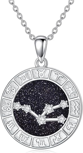 12 Zodiac Sign Necklace 925 Sterling Silver Constellations Pendant Necklace Jewelry Gifts for Women Men Friend Christmas Birthday,18+2 inch - Taurus Products for men