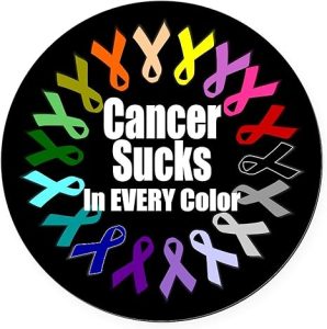 CafePress Cancer Sucks Circle 5.5" Round Car Magnet Magnetic Bumper Display - Cancer Car Accessories for men