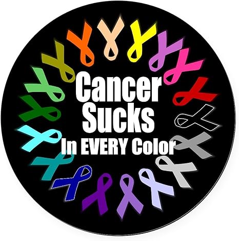 CafePress Cancer Sucks Circle 5.5" Round Car Magnet Magnetic Bumper Display - Cancer Car Accessories for men