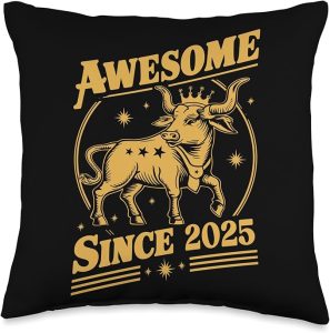 Awesome Taurus Astrological Sign Birthday Since 2025 Taurus Throw Pillow - Taurus Pillow for men
