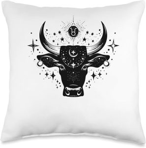 Zodiac Sign Taurus Cosmic Personality Astrology Lovers Throw Pillow - Taurus Pillow for men