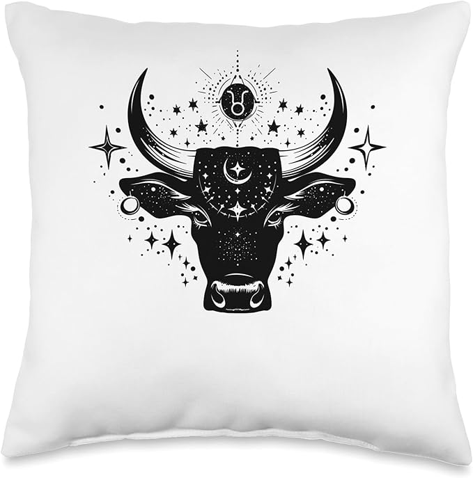 Zodiac Sign Taurus Cosmic Personality Astrology Lovers Throw Pillow - Taurus Pillow for men