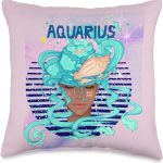 Aquarius Astrology Sign Throw Pillow - Aquarius Pillow for men