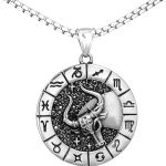Men's Women's Stainless Steel Micro Pave CZ Creative 12 Constellations Signet Zodiac Pendant Necklace Horoscope Jewelry - Taurus Products for men