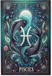 Pisces of The Zodiac Signs 1000 Piece Charm Jigsaw Puzzles,Wonderful Imagination,Impossible Hard Difficult Challenging Puzzles for Adults,Adults Wooden Puzzle,Home Wall Decor - Pisces Home Decor for men