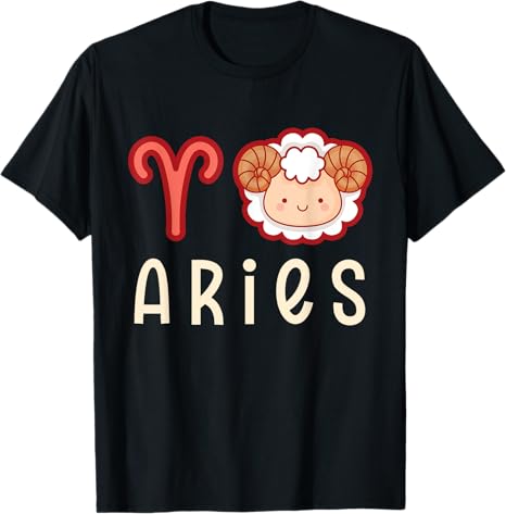 Aries Zodiac Sign Cute Astrology T-Shirt - Aries T-Shirt for men