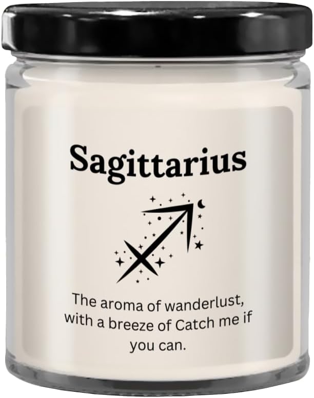 Sagittarius Gift, Sagittarius Candle, Star Sign Gifts, Star Sign Candle, Astrology Candles, Birth Sign Gifts for Women, Sagittarius Symbol - Sagittarius Home Decor for men