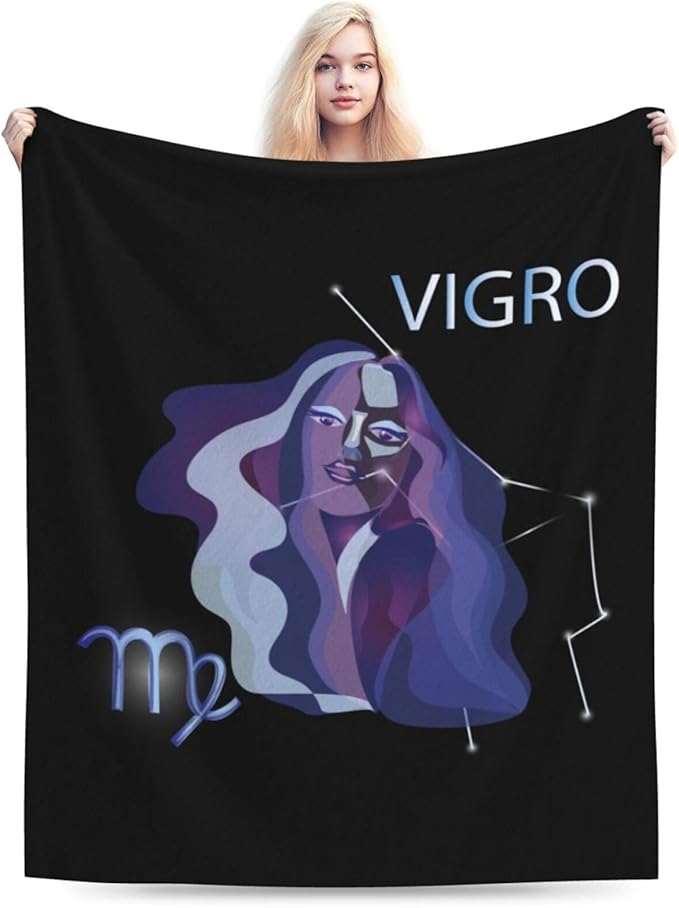 Virgo Zodiac Sign Throw Blanket for Couch 60"x50" Soft Cozy Bed Sofa Chair Blanket Flannel Blankets - Virgo Blanket for men
