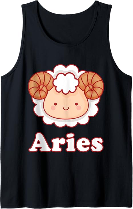 Aries Cute Kawaii Zodiac Sign Astrology Birthday Horoscope Tank Top - Aries T-Shirt for men