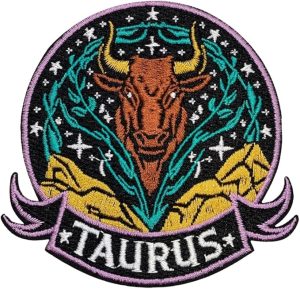 Constellation Taurus Patch – 3.35 inches, Cool Colorful Taurus Zodiac Patch – Embroidered Zodiac Iron On Patches for Backpacks - Taurus for men