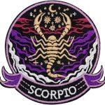 Constellation Scorpio Patch – 3.35 inches, Cool Colorful Scorpio Iron On Patch – Embroidered Zodiac Iron On Patches for Backpacks - Scorpio Sticker for men