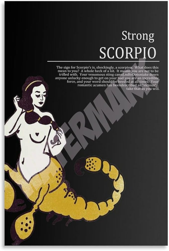 Zodiac Poster Scorpio Meaning Spiritual Healing Posters Canvas Painting Wall Art Poster for Bedroom Living Room Decor 12x18inch(30x45cm) Unframe-style - Scorpio Canvas for men
