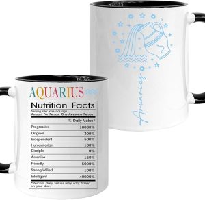 Aquarius Gifts For Women, Zodiac Gifts For Women, Aquarius Cup, Aquarius Mug, 11 Oz Coffee Mug with Aquarius Signs, Astrology Gifts For Women Friends, Birthday Zodiac Gifts, Horoscope Spiritual Gifts - Aquarius Mug for men