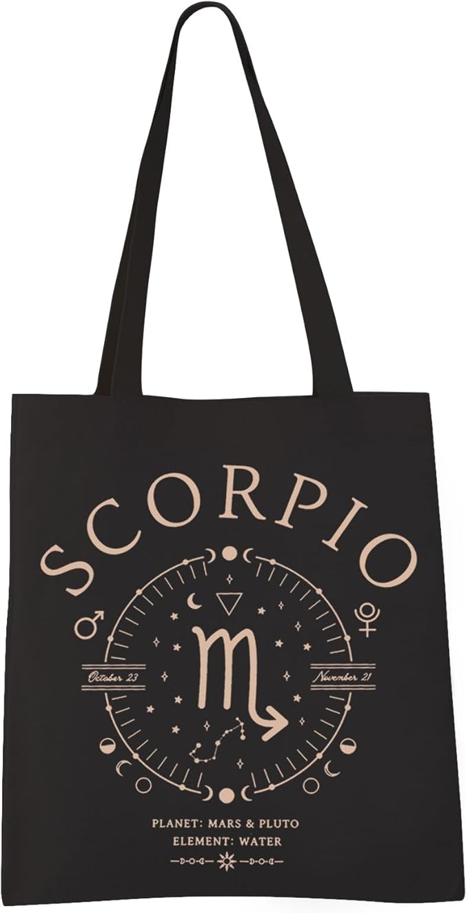 VAMSII Scorpio Tote Bag November Birthday Scorpio Zodiac Gift Scorpio Zodiac Sign Horoscope Themed Gift - Scorpio Products for men