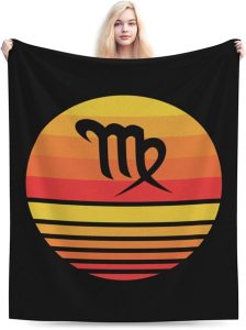 Zodiac Sign Virgo Symbol Throw Blanket for Couch Bed Sofa Blankets Warm Soft Cozy Flannel Blanket 50"x40" - Virgo Blanket for men