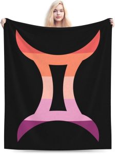 Zodiac Sign Gemini Symbol Throw Blanket for Couch Bed Sofa Blankets Warm Soft Cozy Flannel Blanket 60"x50" - Gemini Blanket for men