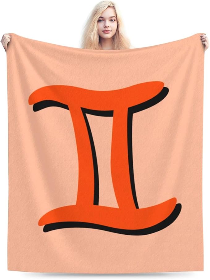 Zodiac Sign Gemini Symbol Throw Blanket for Couch Bed Sofa Blankets Warm Soft Cozy Flannel Blanket 40"x30" - Gemini Blanket for men