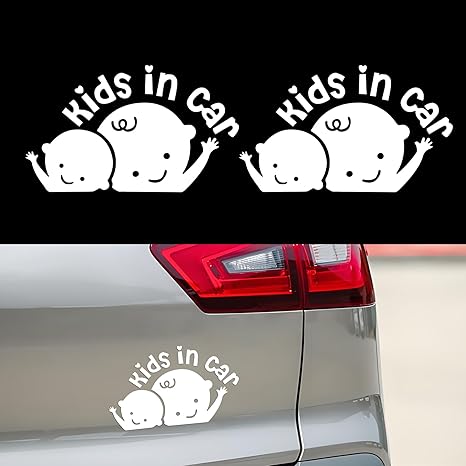 2PCS Kids in Car Sticker Decal, Baby Car Decal, Waterproof Reflective Baby on Board Sticker Safety Sign for Car, Kids in Car Funny Vinyl Decal Universal Fit Car Windows and Bumpers - Aries Sticker for men